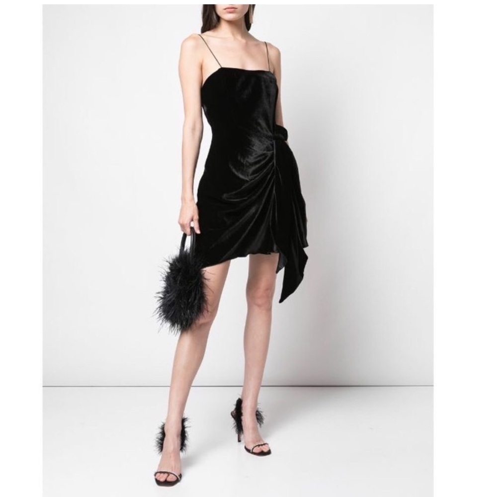 Cinq a Sept Kiki Velvet Square Neck Sheath Mini Dress Cocktail Party Black 10